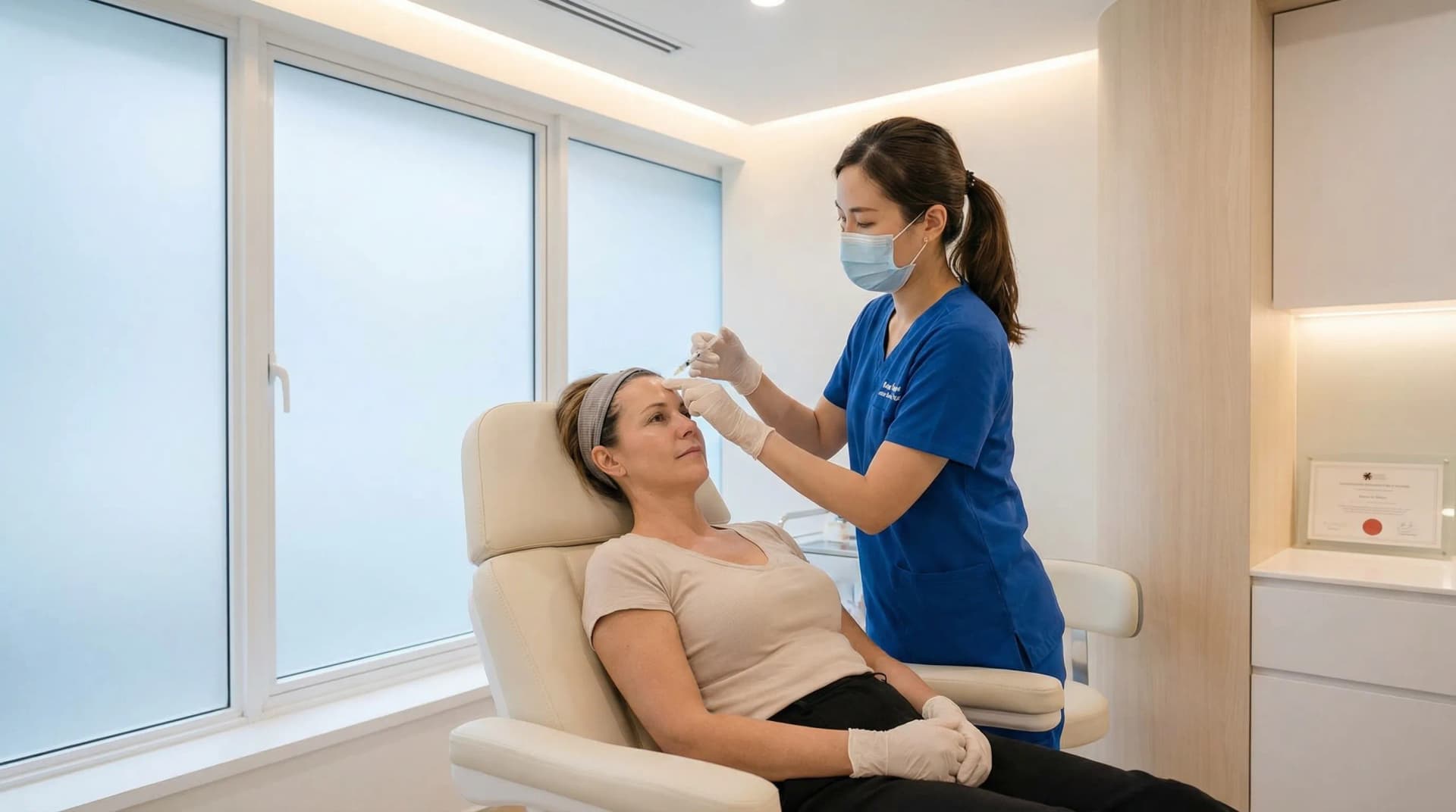 Botox treatment being performed by a qualified practitioner
