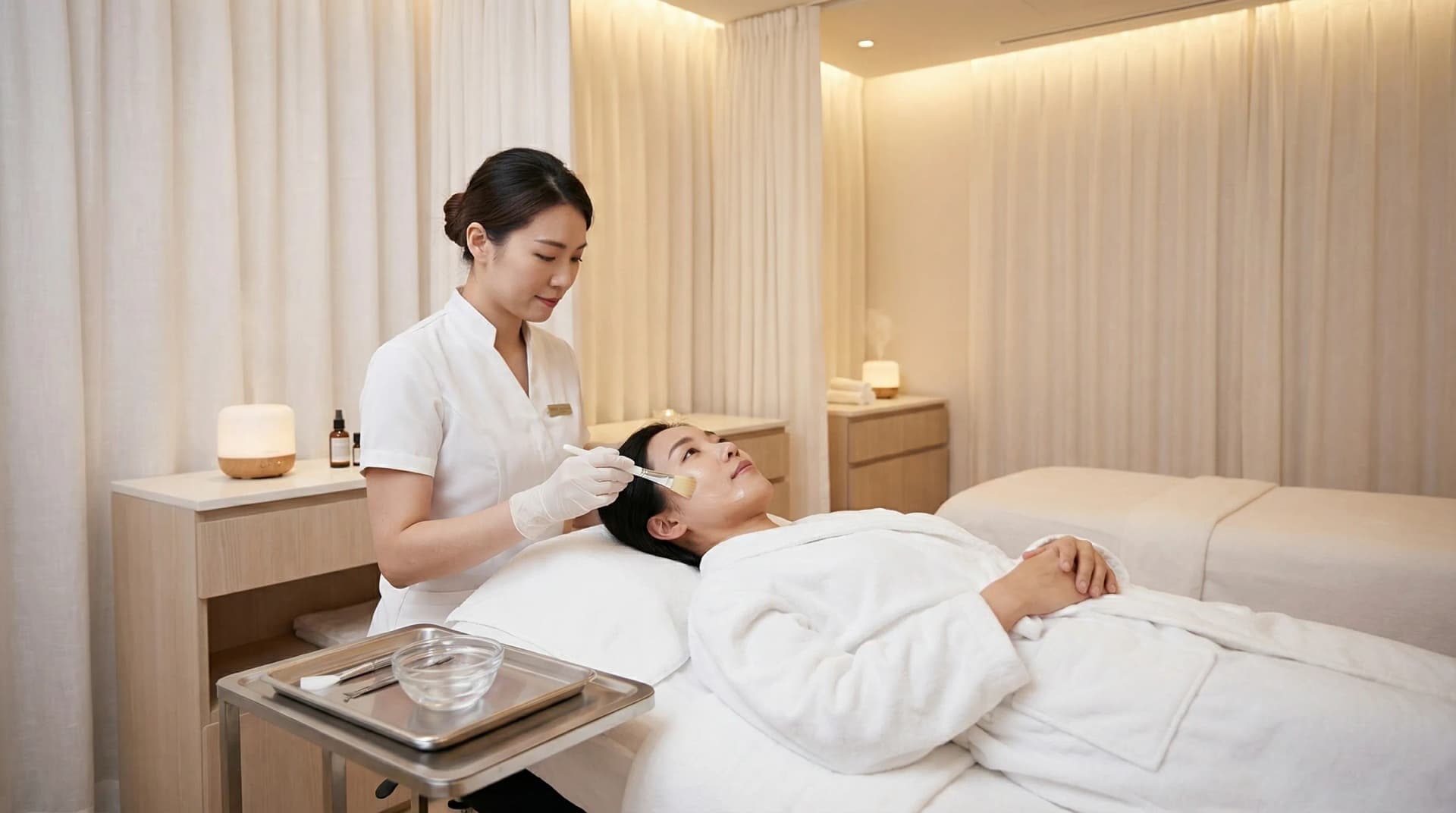 Chemical Peels treatment being performed by a qualified practitioner