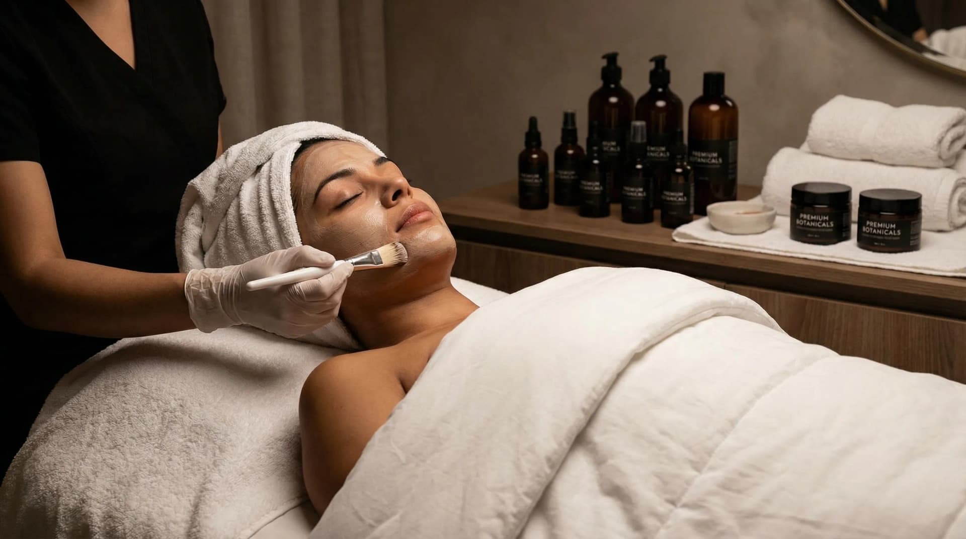 Facials treatment being performed by a qualified practitioner