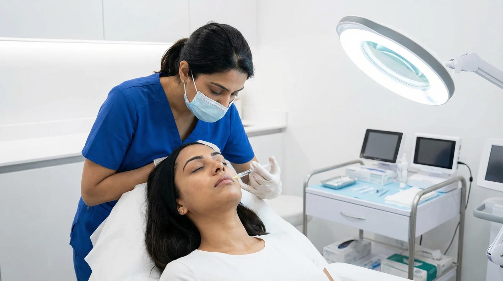 Lip Fillers treatment being performed by a qualified practitioner